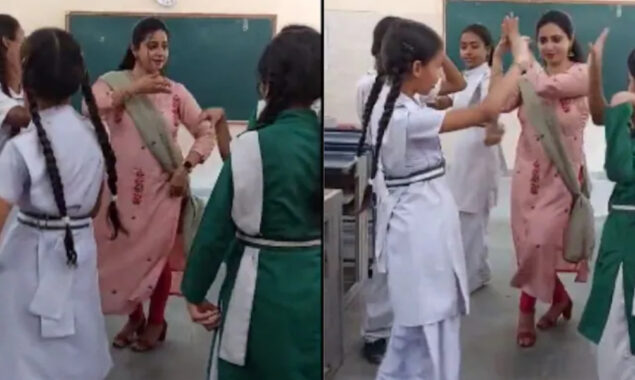 Teacher dances with students to ‘Jhumka Bareli Wala’ in classroom goes viral