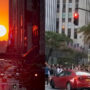 People of New York stop traffic to capture beautiful sunset, watch video