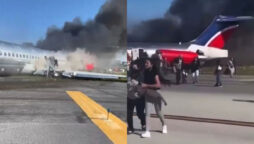 Miami crash landing :Terrifying photos depicts moment passengers rushed to escape plane on FIRE 