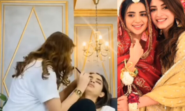 Kinza Hashmi shows her make-up skills on BFF Saboor Aly, watch video 