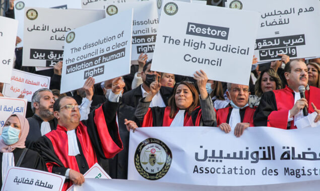 Tunisian judges have gone on strike following mass sackings