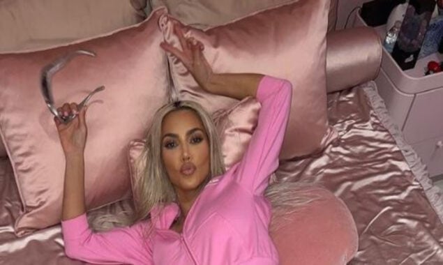 North West Captured Kim Kardashian in a Pink Outfit