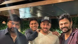 Salman Khan is seen partying with Chiranjeevi and Venkatesh Daggubati