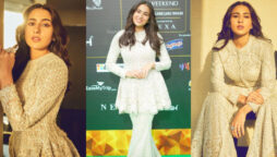 Sara Khan wore a Pakistani designer outfit at the IFFA/Bolnews.com