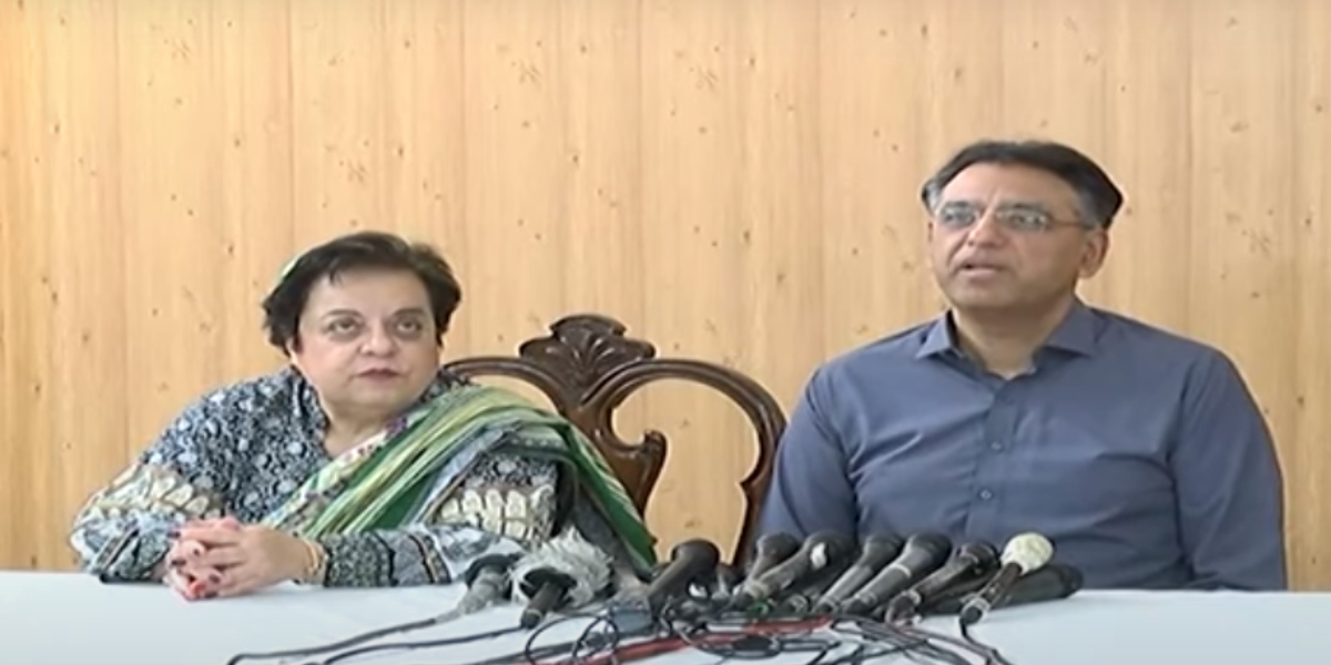 Asad Umar and Shireen Mazari were addressing a press conference.