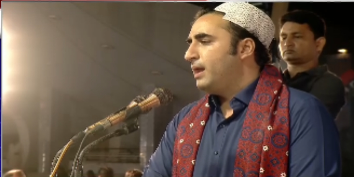 Bilawal was addressing a political gathering in Larkana.