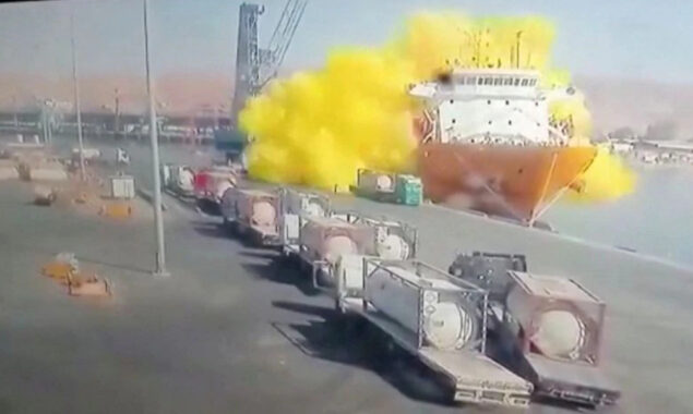 Chlorine gas leaked at Jordan's Aqaba port.