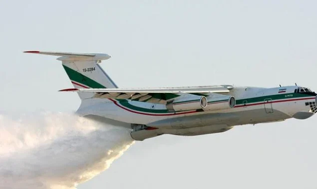 Before a terrifying crash while travelling to Ukraine, a Russian airliner erupts into flames in midair