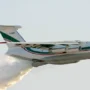 Before a terrifying crash while travelling to Ukraine, a Russian airliner erupts into flames in midair