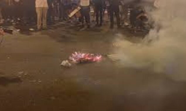 Protesters burn American flag in streets of Washington DC