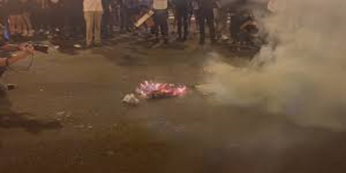 Protesters burn American flag in streets of Washington DC