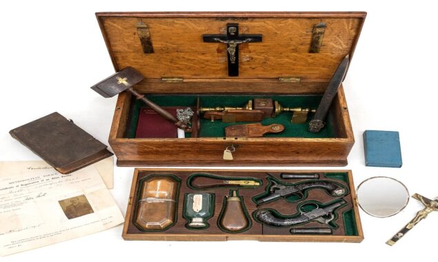 At auction, an old vampire-slaying kit is sold for over $20K