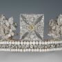 The famous diamond crown of the queen is displayed in public