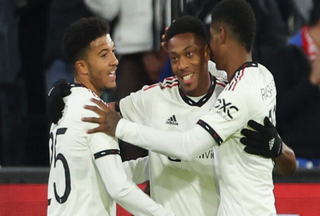 Anthony Martial on track again as Manchester United down Palace 3-1