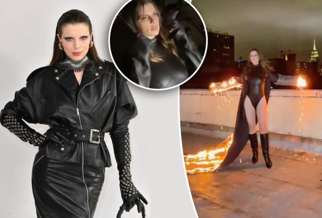 In a blazing “pyro coat,” Julia Fox radiates heat