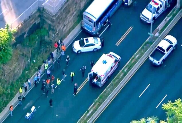 NJ Route 495 commuter bus collision caused by hit-and-run driver, 5 people injured