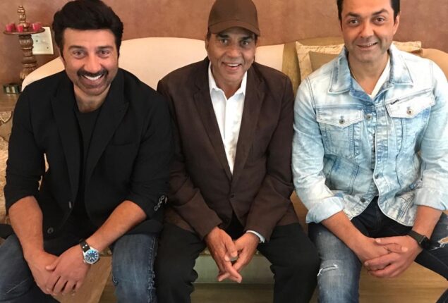 Sunny Deol, Dharmendra, and Bobby Deol share great moment