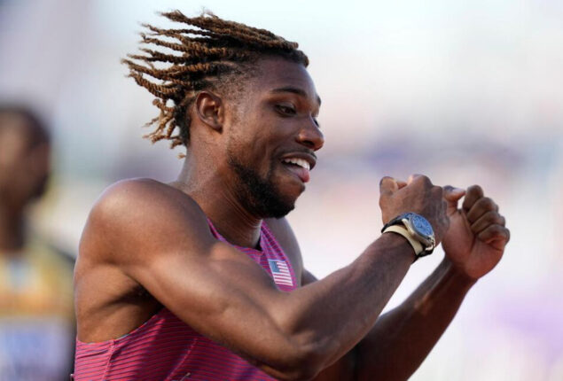 Noah Lyles advises 200m field with scorching intensity