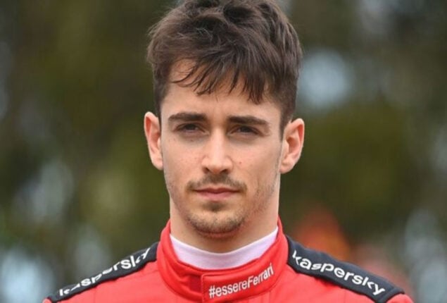 Charles Leclerc on post in France with Verstappen close by