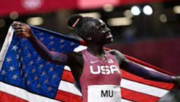 Athing Mu hammers the entryway on Hodgkinson to take 800m gold