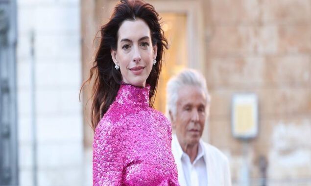 Anne Hathaway looked jaw dropping in her Barbie pink outfit