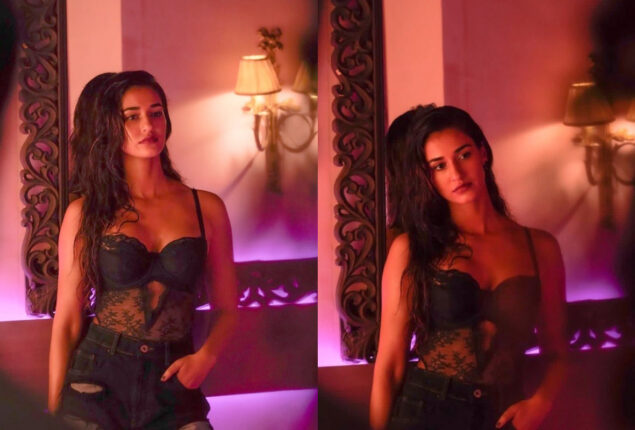 Disha Patani goes racy in black lace corset top and shorts