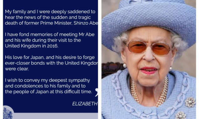 Queen Elizabeth responses on murder of former prime minister of Japan