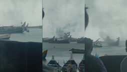 Short cyclone causes strange waterspout in Kerala harbour; See Video