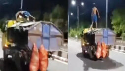 Viral Shaktiman moment: UP man falls off truck while doing push-ups