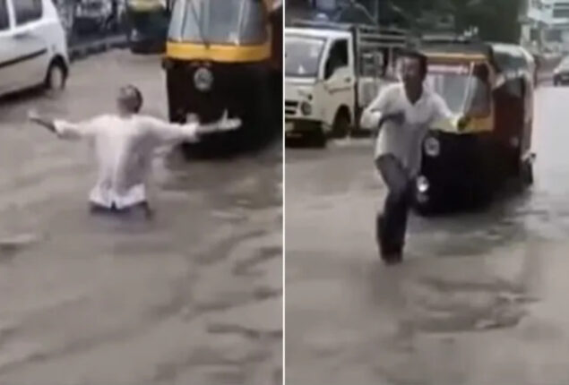 Viral: Sunil Grover posts video of auto driver dancing in waterlogged street