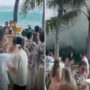 Watch: Massive waves crash seaside wedding event in Hawaii