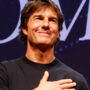Tom Cruise watches the action at Silverstone while celebrating 60th birthday