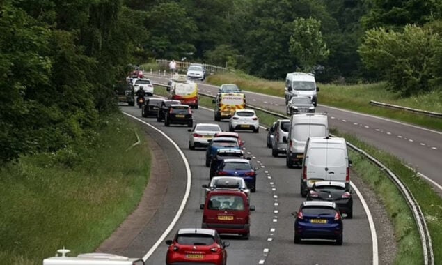 UK drivers in go-slow protest over surging fuel prices