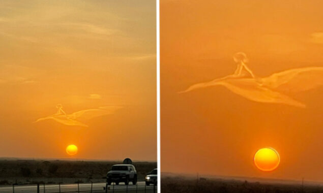 Saudi man stunned the internet with cloud shaped picture of a ‘child riding a bird,’ now called as ‘Pareidolia’