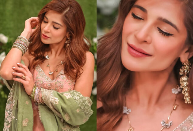 Ayesha Omar exudes festive vibes in a pink sharara suit