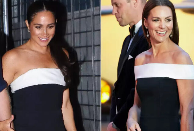 Meghan Markle and Kate Middleton spotted in same black and white outfit 