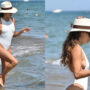 Eva Longoria flaunts her curves in stunning white swimsuit 