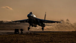 Russian fighter plane is downed by Ukrainian forces in the Kherson region