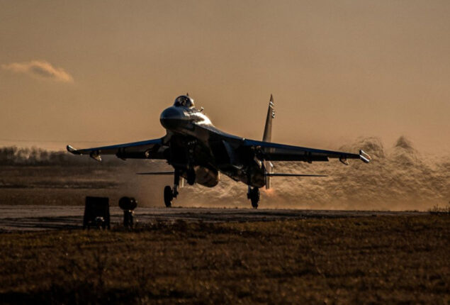 Russian fighter plane is downed by Ukrainian forces in the Kherson region