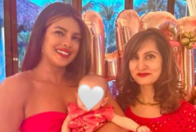 Priyanka Chopra shares a picture with her daughter; mother daughter twinning in red