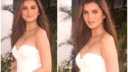 Tara Sutaria sizzles in white strapless bodycon dress