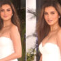 Tara Sutaria sizzles in white strapless bodycon dress