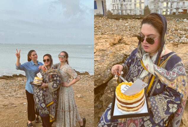 Aiman and Minal Khan celebrate their mother’s birthday at the beach