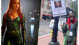 Johnny Depp fan protests Amber Heard removal from Aquaman 2