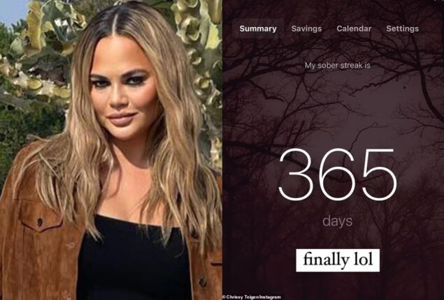 Chrissy Teigen celebrates one year of being sober