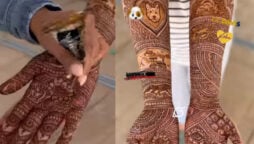 Bride hides her late dog’s photo in her wedding mehendi