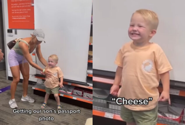 Viral Video: Cute boy smiles for photo