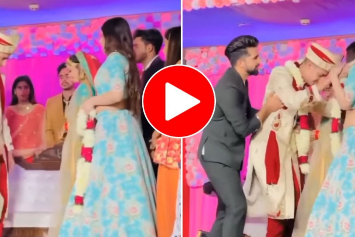 Jaimala around Sali's neck