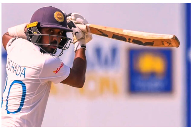 Oshada Fernando and Kusal Mendis of Sri Lanka add to an early wicket