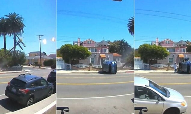 Vehicle crashes to electricity pole to avoid junction collision